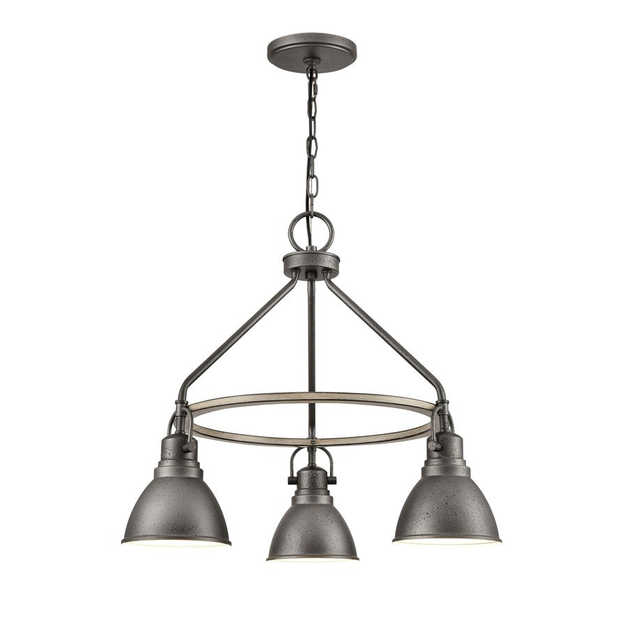 Atlas Lighting North Shore 24''W 3Lt Outdoor Pendant, Iron/Bronze