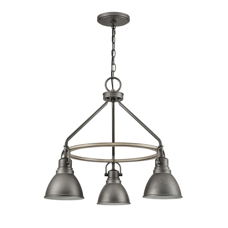 Atlas Lighting North Shore 24in 3-Light Outdoor Pendant | Industrial Iron and Palisade Gray Metal | Covered Patio & Dining Room | Model OL11040-GY