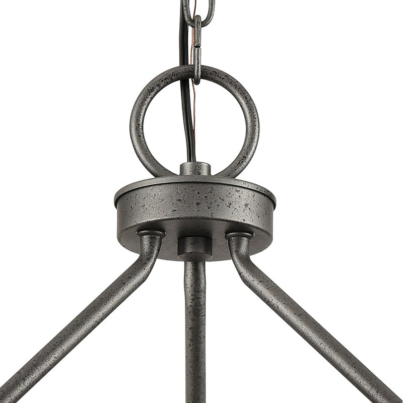 Atlas Lighting North Shore 24in 3-Light Outdoor Pendant | Industrial Iron and Palisade Gray Metal | Covered Patio & Dining Room | Model OL11040-GY