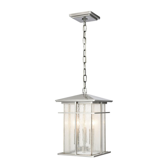 Atlas Lighting Oak Park 9''W 3Lt Outdoor Pendant, Aluminum/Clear