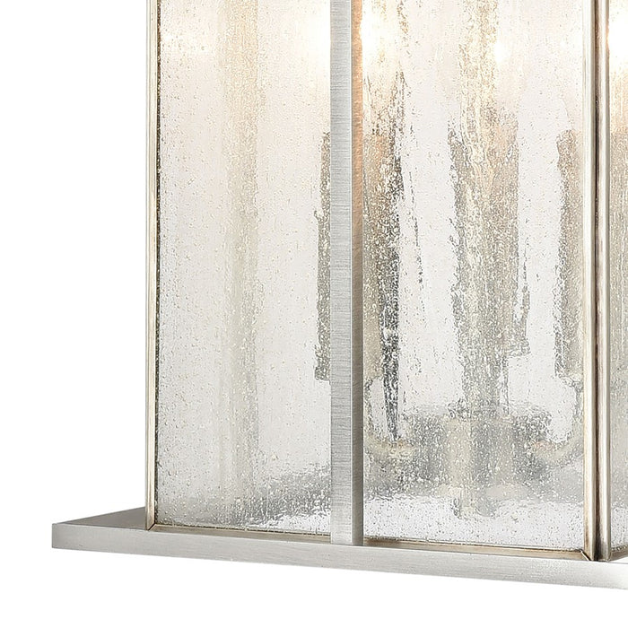 Atlas Lighting Oak Park 9''W 3Lt Outdoor Pendant, Aluminum/Clear