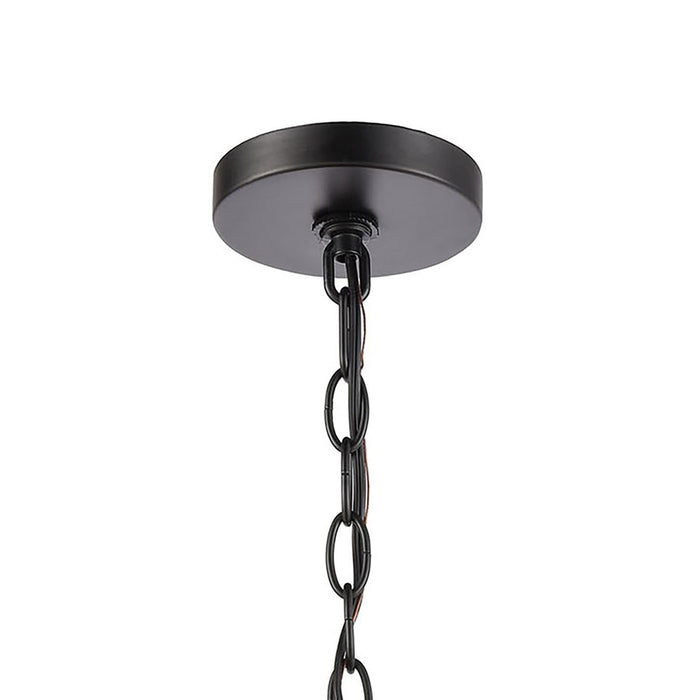 Atlas Lighting Radnor 8''W 1Lt Outdoor Pendant, Matte Black/Clear