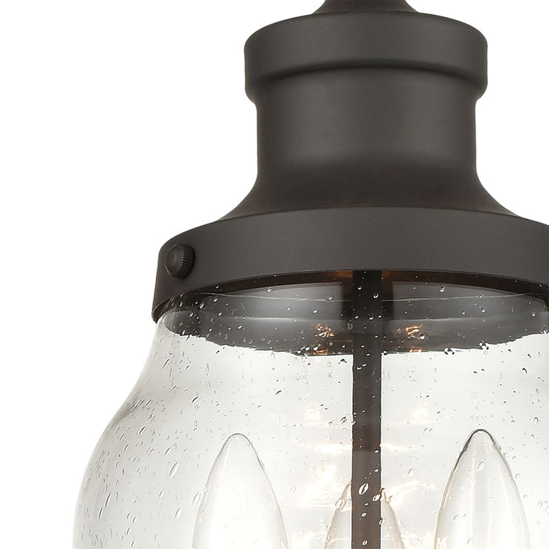 Atlas Lighting Renford 8'' Wide 3Lt Outdoor Pendant, Bronze/Clear