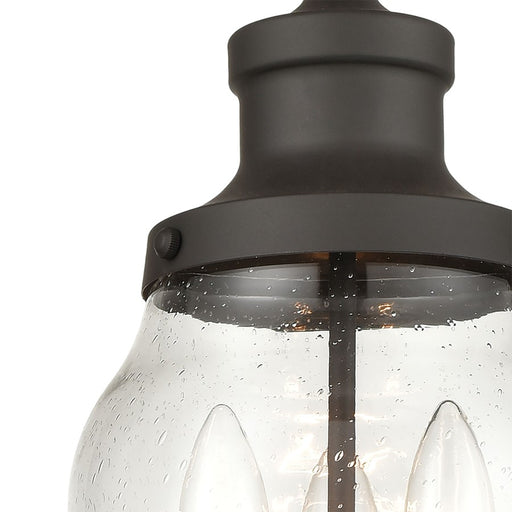 Atlas Lighting Renford 8'' Wide 3Lt Outdoor Pendant, Bronze/Clear