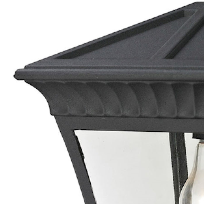 Atlas Lighting Ridgewood 9'' Wide 1Lt Outdoor Pendant, Black/Clear