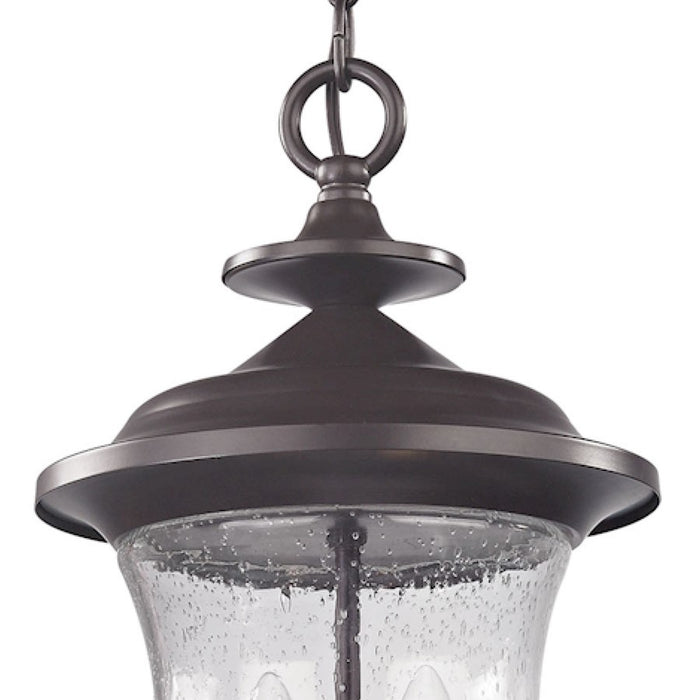 Atlas Lighting Trinity 9'' Wide 2Lt Outdoor Pendant, Bronze/Clear