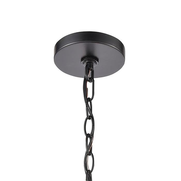 Atlas Lighting Vincentown 8'' Wide 1Lt Outdoor Pendant, Black/Clear