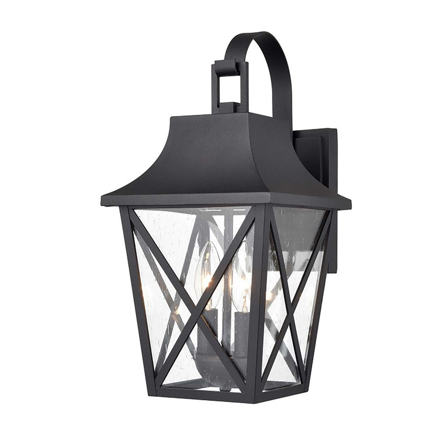 Atlas Lighting Splitrock 15.5''H 1Lt Outdoor Sconce, Medium Black