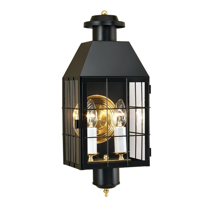 Atlas Lighting American Heritage 21.75''H 2Lt Outdoor Sconce, Black - OL11061-BK