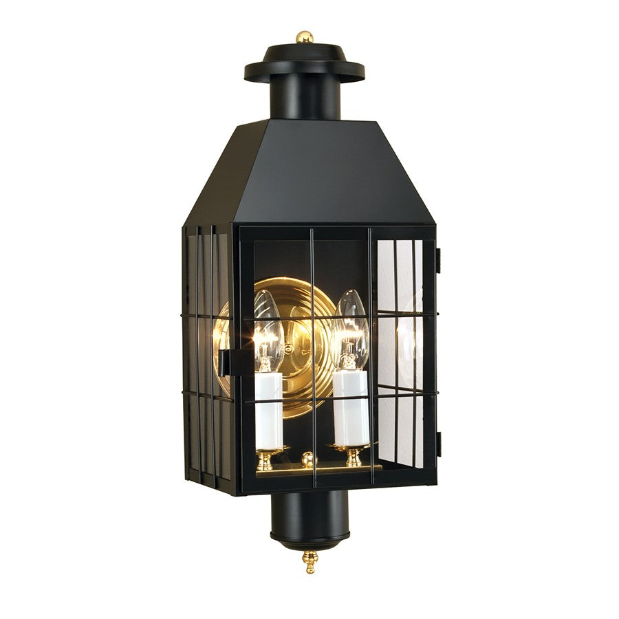 Atlas Lighting American Heritage 21.75''H 2Lt Outdoor Sconce, Black - OL11061-BK