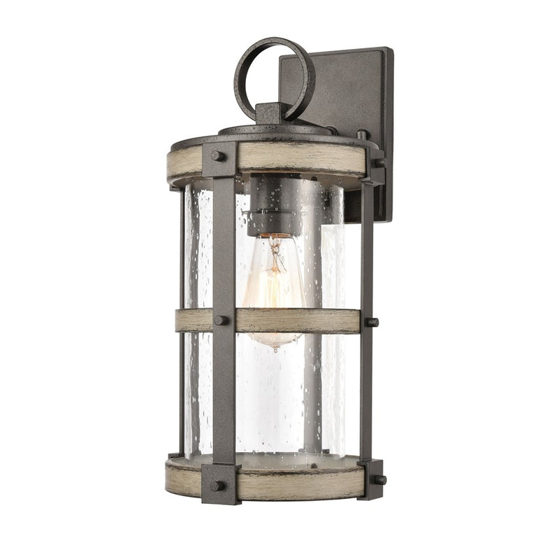 Atlas Lighting Annenberg 16in 1-Light Outdoor Sconce | Transitional Anvil Iron and Distressed Gray | Entryway & Covered Patio | Model OL11063-GY