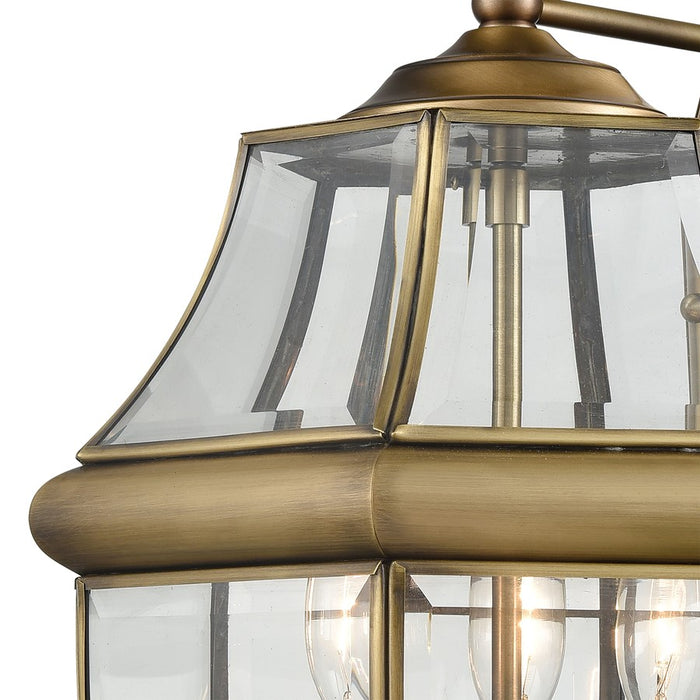 Atlas Lighting Ashford 12'' High 3Lt Outdoor Sconce, Brass/Clear