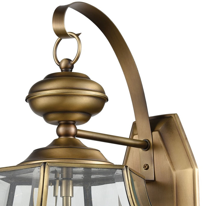 Atlas Lighting Ashford 12'' High 3Lt Outdoor Sconce, Brass/Clear