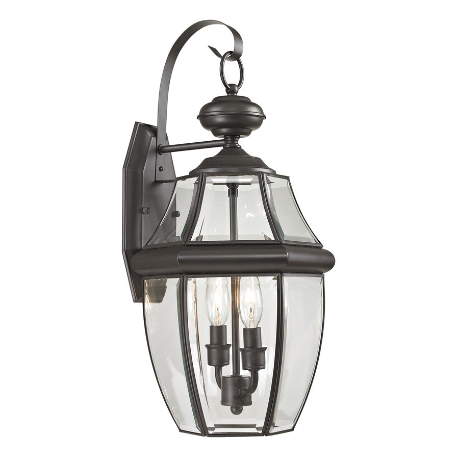 Atlas Lighting Ashford 21'' High 2Lt Outdoor Sconce, Bronze/Clear