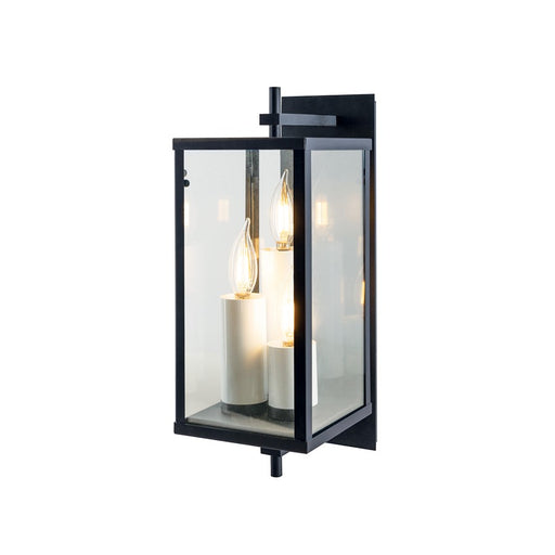 Atlas Lighting Back Bay 16.75''H 3Lt Outdoor Sconce, Black/Clear - OL11067-BK