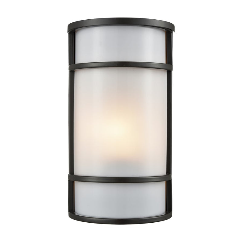 Atlas Lighting Bella 11in 1-Light Outdoor Sconce | Oil Rubbed Bronze and White Acrylic | Porch & Entryway | 6 x 4 x 11 in | Model OL11070-BZ