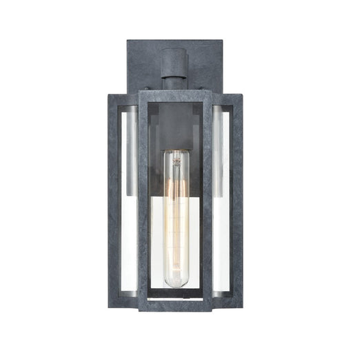 Atlas Lighting Bianca 13'' High 1Lt Outdoor Sconce, Aged Zinc/Clear