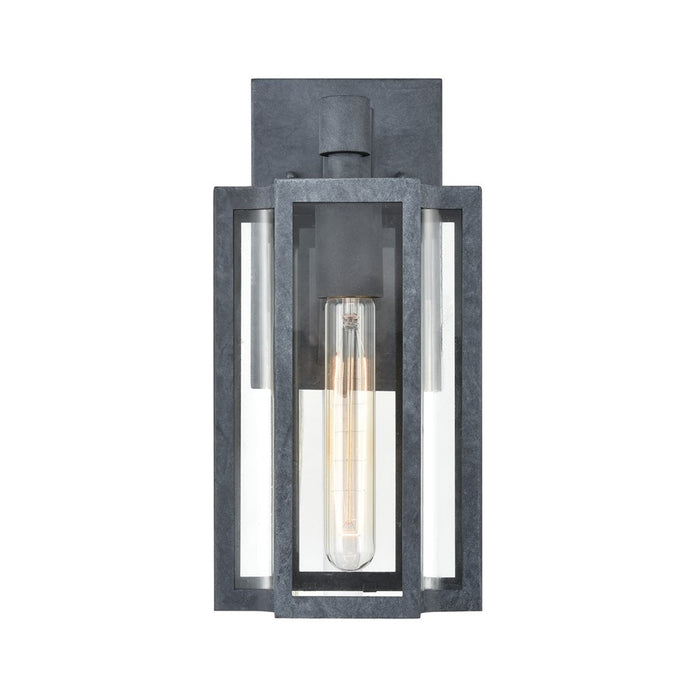 Atlas Lighting Bianca 13'' High 1Lt Outdoor Sconce, Aged Zinc/Clear