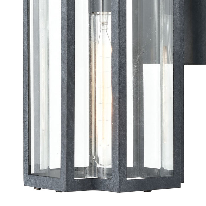 Atlas Lighting Bianca 13'' High 1Lt Outdoor Sconce, Aged Zinc/Clear