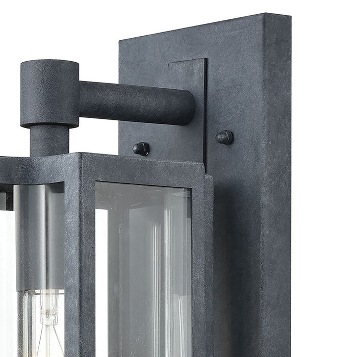 Atlas Lighting Bianca 13'' High 1Lt Outdoor Sconce, Aged Zinc/Clear