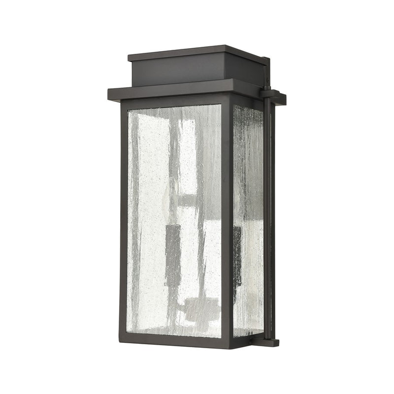 Atlas Lighting Braddock 17in 2-Light Outdoor Sconce | Transitional Architectural Bronze and Clear Seeded Glass | Porch & Garage | Model OL11076-BZ