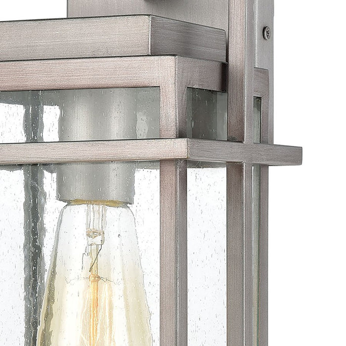 Atlas Lighting Breckenridge 14''H 1Lt Outdoor Sconce, Zinc/Clear