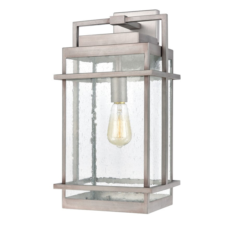Atlas Lighting Breckenridge 22in 1-Light Outdoor Sconce | Transitional Weathered Zinc and Clear Seeded Glass | Entryway & Covered | Model OL11079-SV
