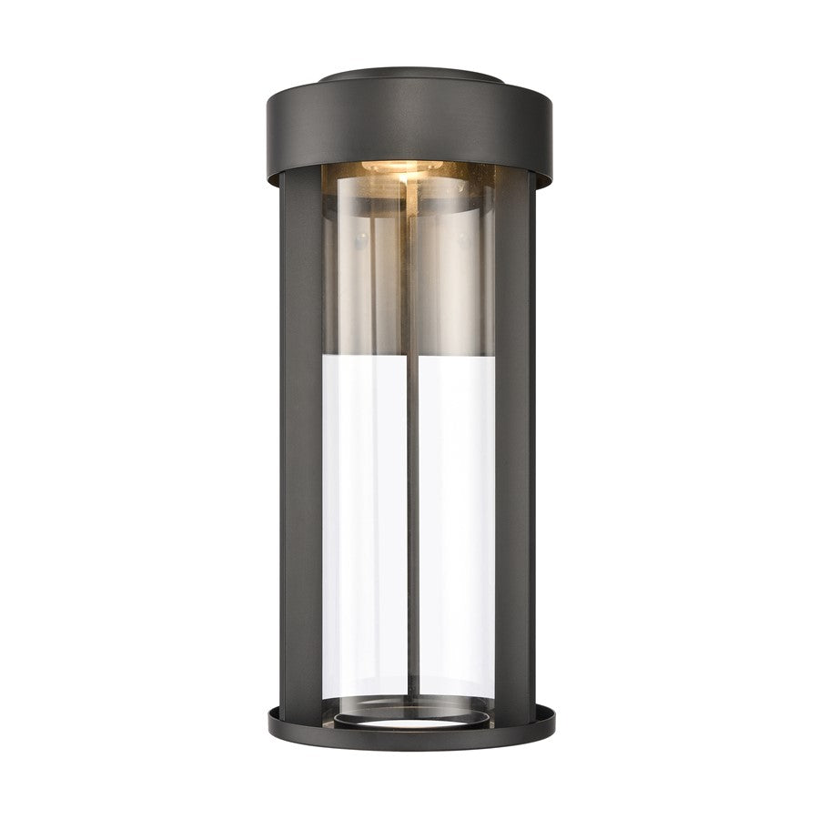 Atlas Lighting Brillis 16'' High 1Lt Outdoor Sconce, Black/Clear