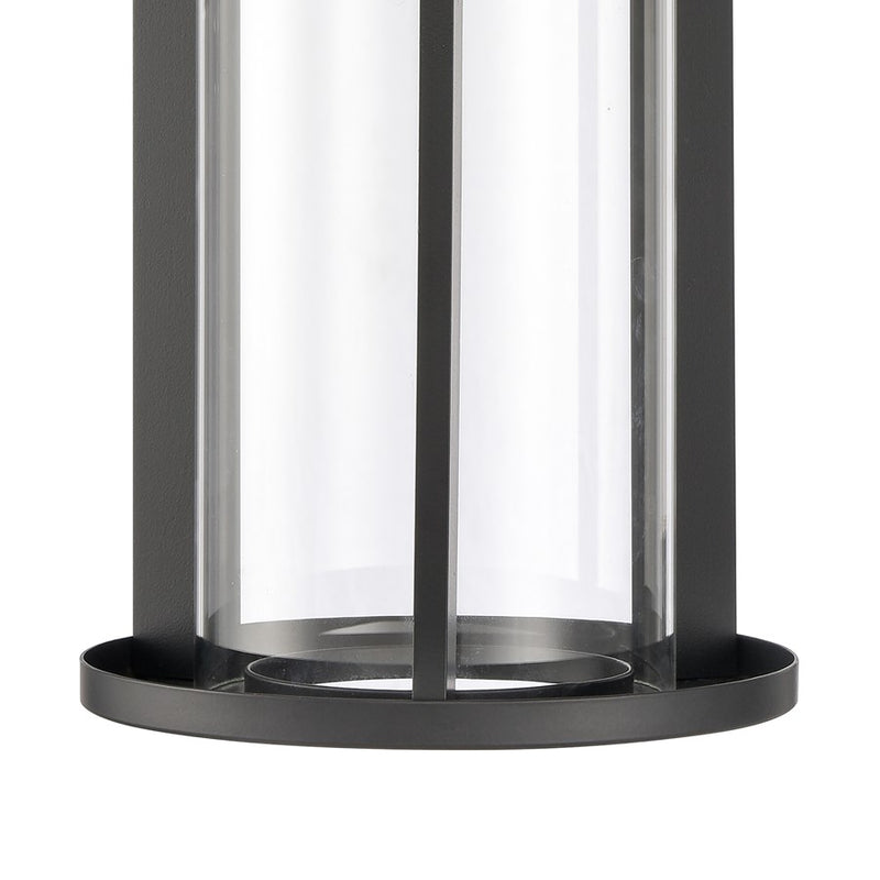Atlas Lighting Brillis 16in 1-Light Outdoor Sconce | Modern Matte Black and Clear Glass | Covered Porch & Entryway | 7 x 8 x 16 in | Model OL11081-BK