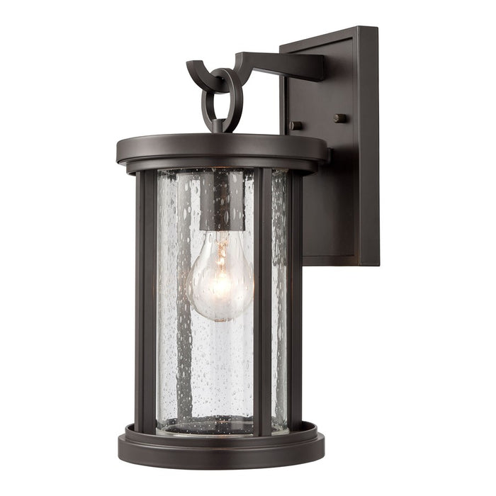 Atlas Lighting Brison 14'' High 1Lt Outdoor Sconce, Bronze/Clear