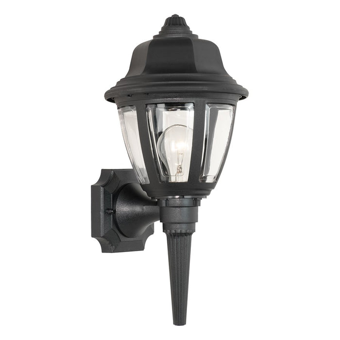 Atlas Lighting Capi 18'' High 1Lt Outdoor Sconce, Black/Clear