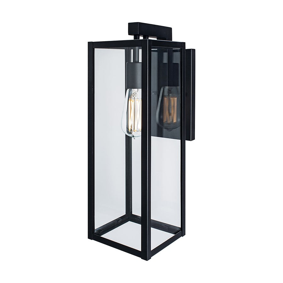 Atlas Lighting Capture 17'' High 1Lt Outdoor Sconce, Black/Clear