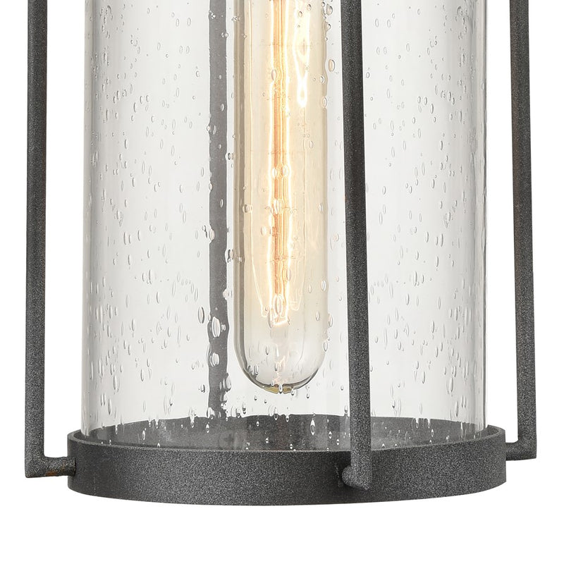 Atlas Lighting Catalonia 13.5in 1-Light Outdoor Sconce | Traditional Distressed Zinc and Clear Seeded Glass | Entryway & Porch | Model OL11091-GY