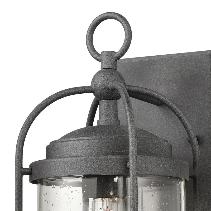 Atlas Lighting Catalonia 13.5in 1-Light Outdoor Sconce | Traditional Distressed Zinc and Clear Seeded Glass | Entryway & Porch | Model OL11091-GY