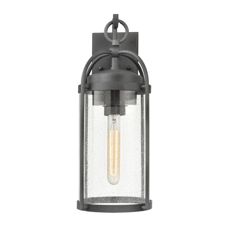 Atlas Lighting Catalonia 17.5'' High 1Lt Outdoor Sconce, Zinc/Clear