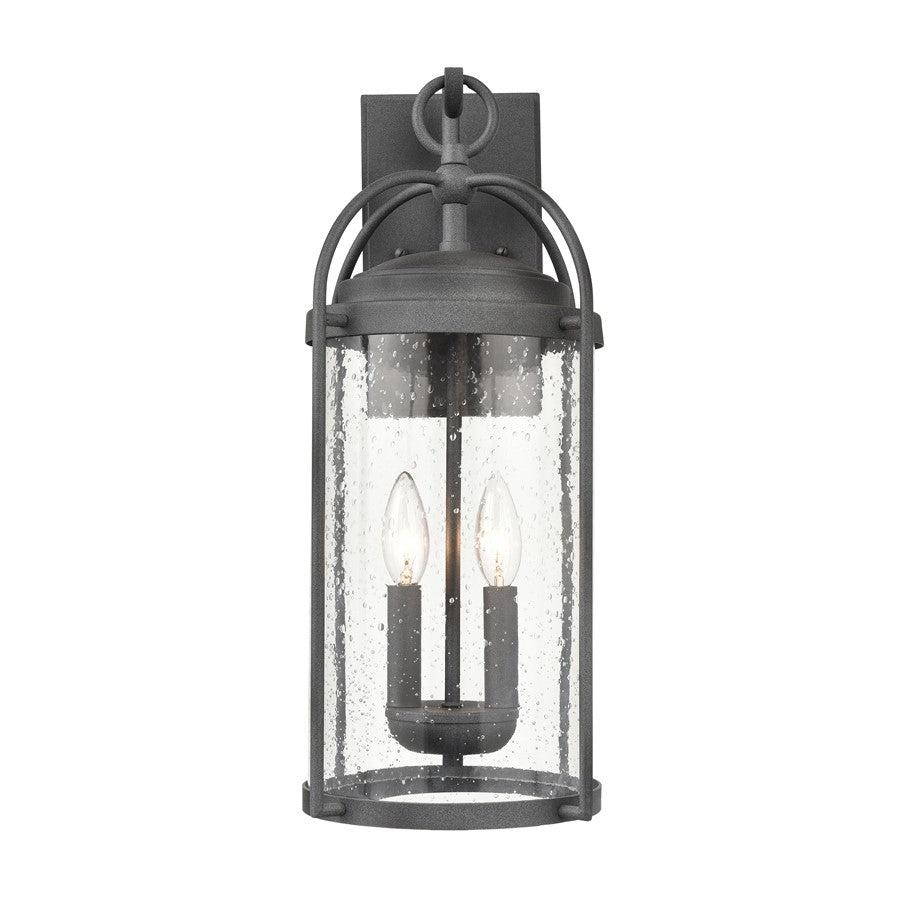 Atlas Lighting Catalonia 19'' High 2Lt Outdoor Sconce, Zinc/Clear