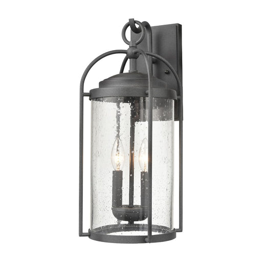 Atlas Lighting Catalonia 19'' High 2Lt Outdoor Sconce, Zinc/Clear