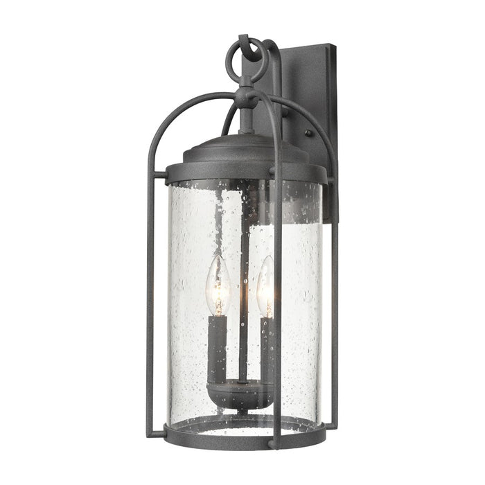 Atlas Lighting Catalonia 19'' High 2Lt Outdoor Sconce, Zinc/Clear