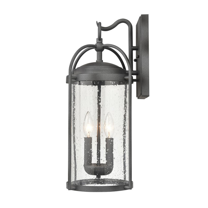 Atlas Lighting Catalonia 19'' High 2Lt Outdoor Sconce, Zinc/Clear