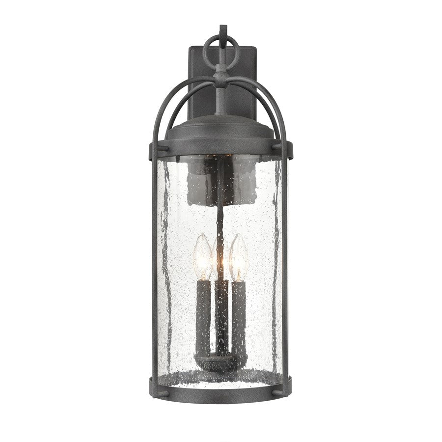 Atlas Lighting Catalonia 24'' High 3Lt Outdoor Sconce, Zinc/Clear - OL11094-GY