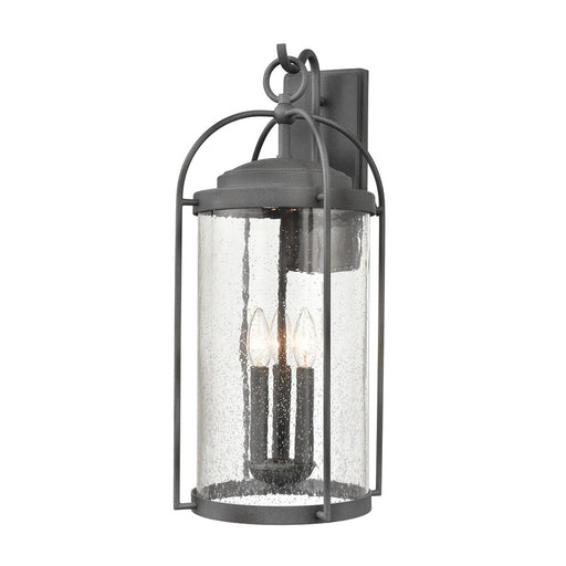 Atlas Lighting Catalonia 24'' High 3Lt Outdoor Sconce, Zinc/Clear