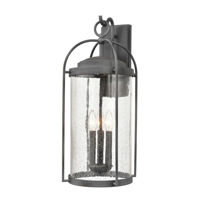 Atlas Lighting Catalonia 24'' High 3Lt Outdoor Sconce, Zinc/Clear