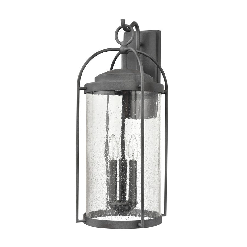 Atlas Lighting Catalonia 24'' High 3Lt Outdoor Sconce, Zinc/Clear