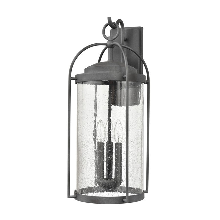Atlas Lighting Catalonia 24'' High 3Lt Outdoor Sconce, Zinc/Clear