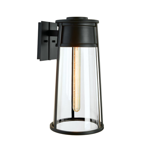 Atlas Lighting Cone 12.75'' High 1Lt Outdoor Sconce, Black/Clear - OL11097-BK