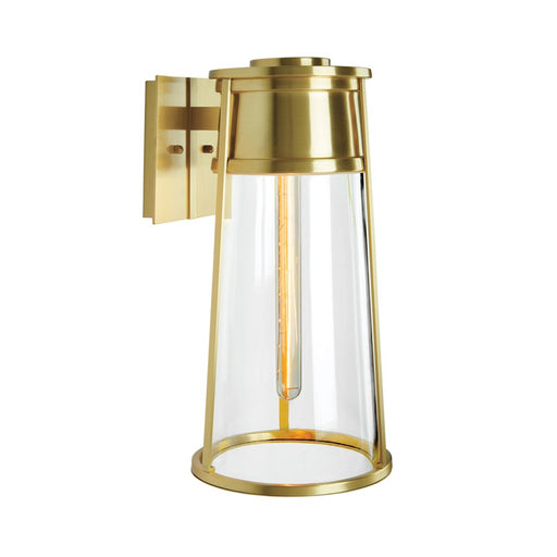 Atlas Lighting Cone 12.75'' High 1Lt Outdoor Sconce, Brass/Clear - OL11097-BS
