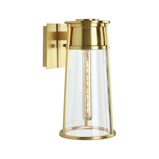 Atlas Lighting Cone 17'' High 1Lt Outdoor Sconce, Satin Brass/Clear - OL11098-BS