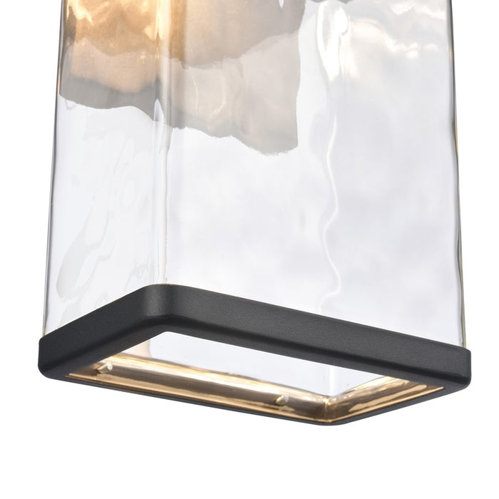 Atlas Lighting Cornice 13.5'' High LED Outdoor Sconce, Black/Clear