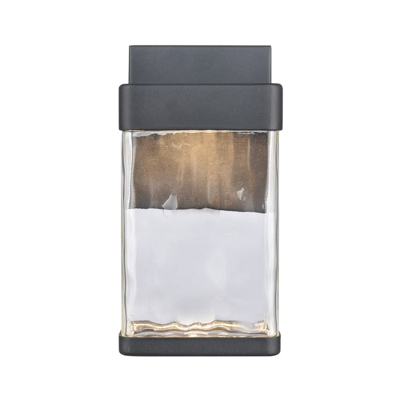 Atlas Lighting Cornice 9.75'' High LED Outdoor Sconce, Black/Clear