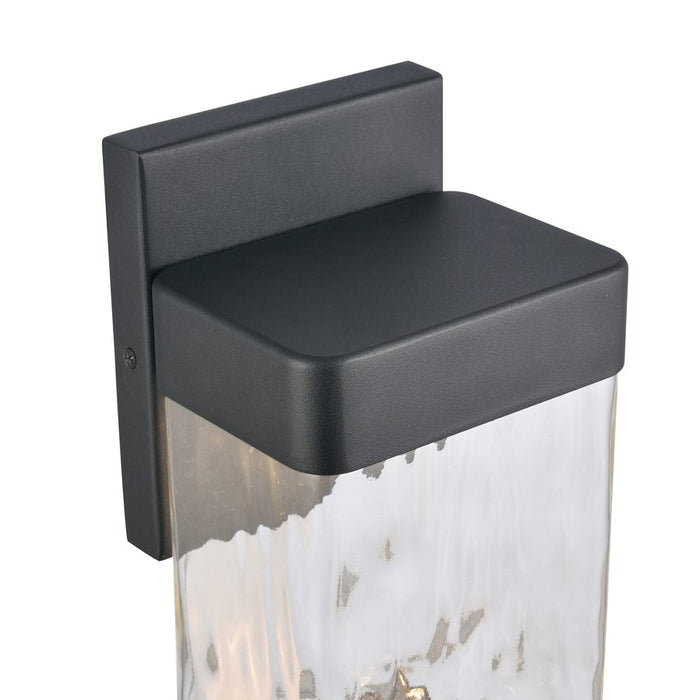Atlas Lighting Cornice 9.75'' High LED Outdoor Sconce, Black/Clear